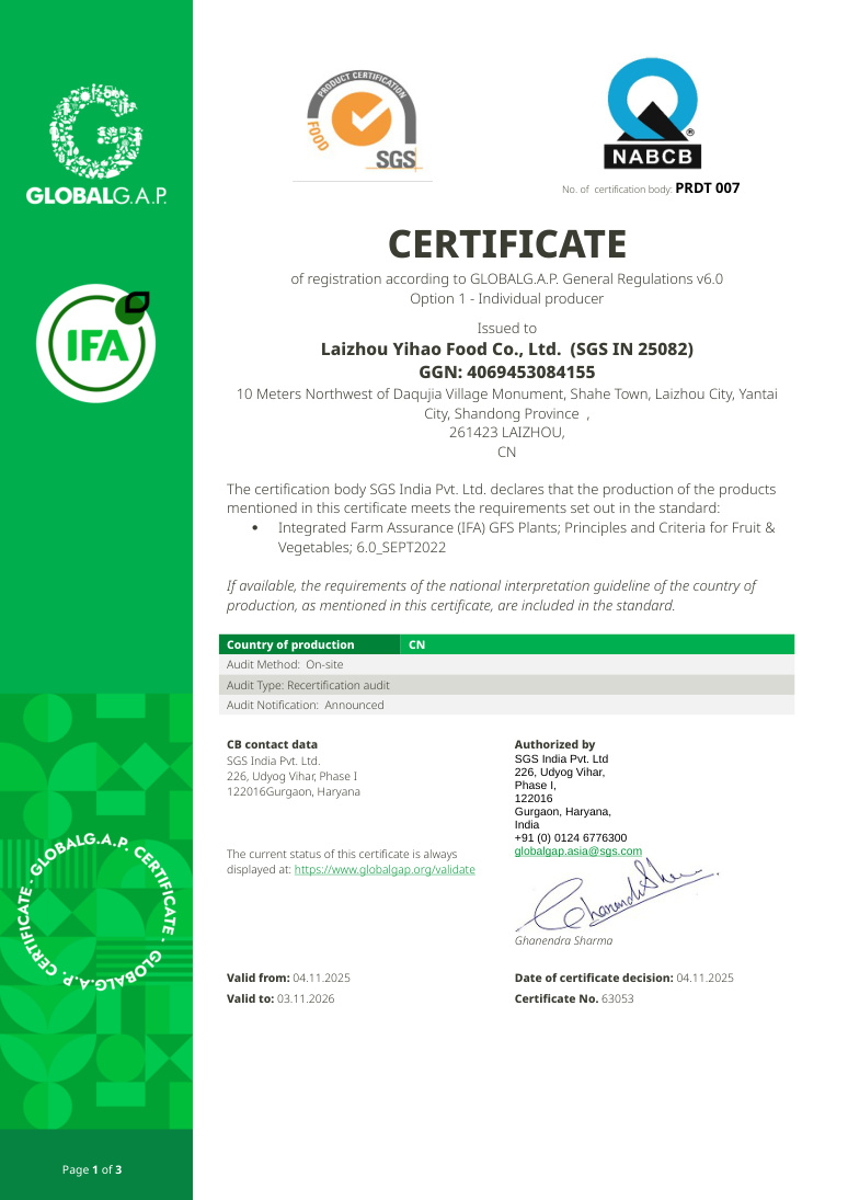 GLOBALG.A.P. certificate